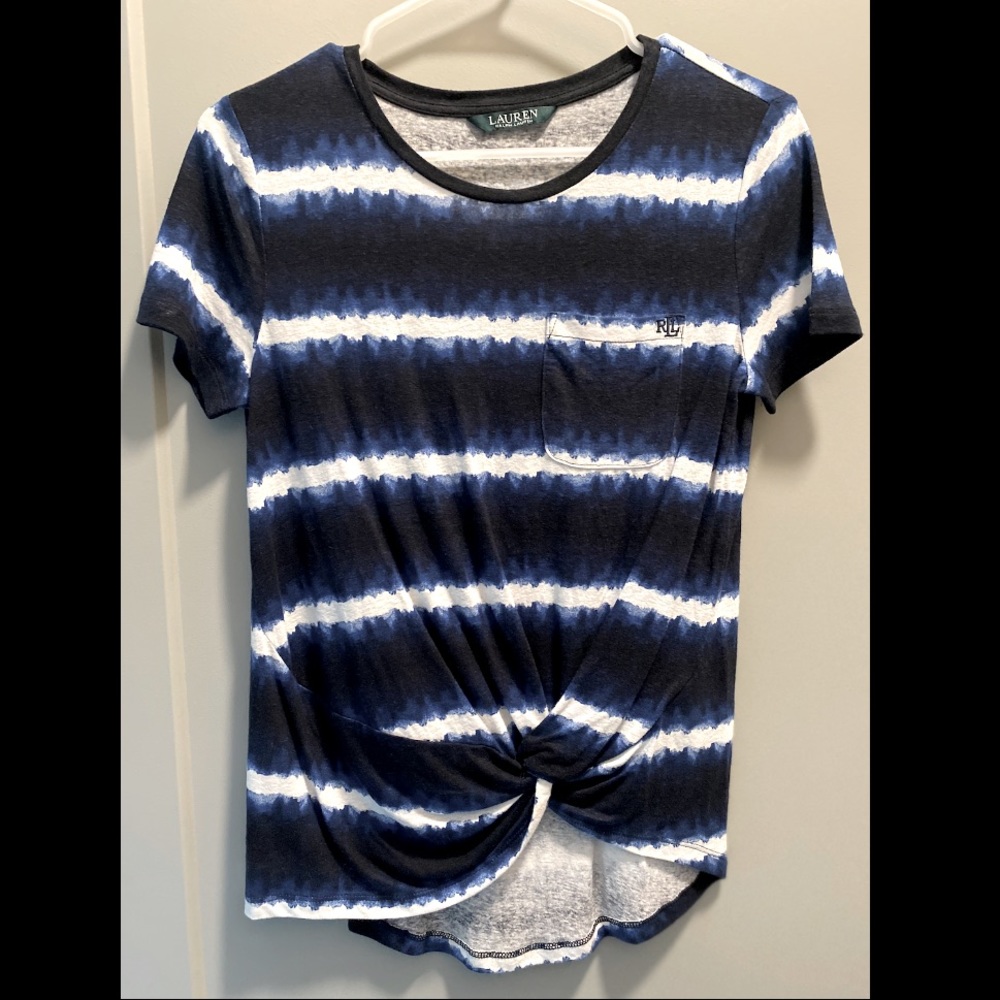 LAUREN Ralph Lauren Striped Tie-Dye Tee